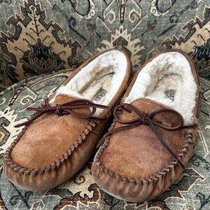 UGG Tan Loafers with Shearling Lining